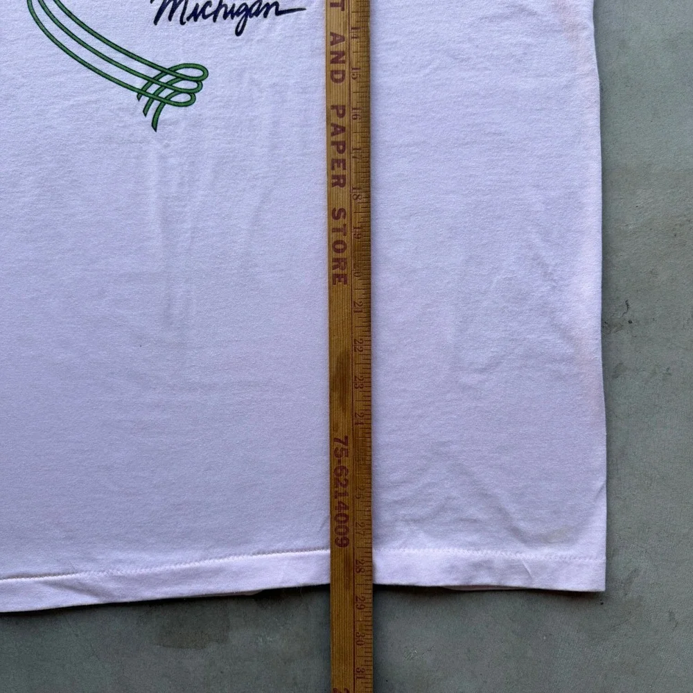 Vintage 1983 Michigan Hummingbird T Shirt Pink Raglan Sporty Large Single Stitch